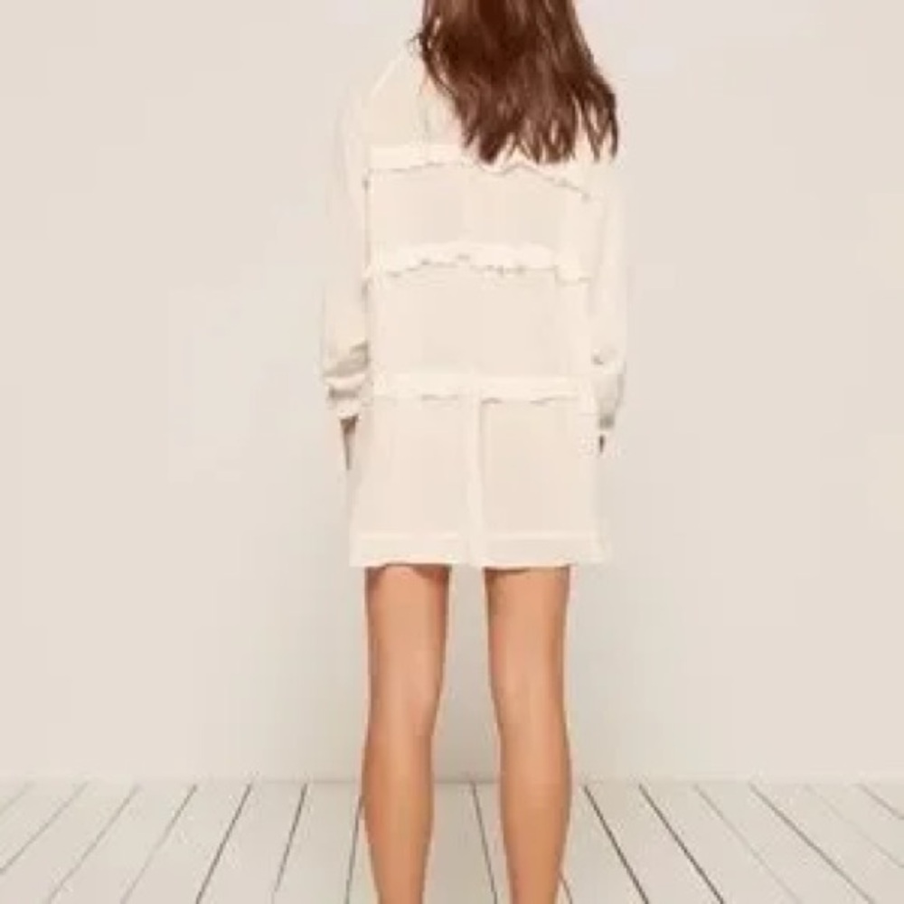 Reformation Victoria DressElegant Ivory Ruffle Dress - Picture 2 of 10